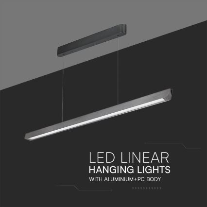 LED Lustr na lanku LED/36W/230V 3000/4000/6400K antracit