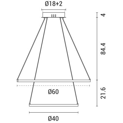 LED Lustr na lanku LED/37W/230V 3000K bílá