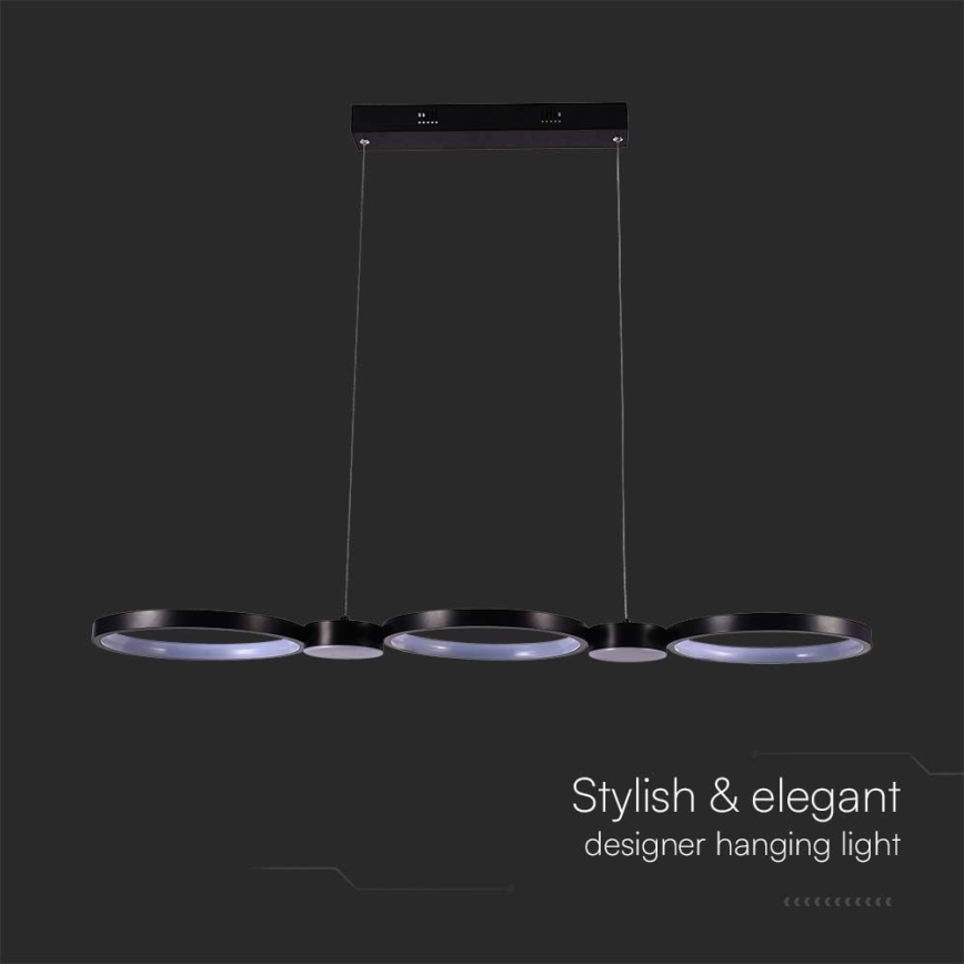 LED Lustr na lanku LED/38W/230V 3000K černá