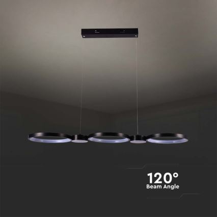 LED Lustr na lanku LED/38W/230V 3000K černá