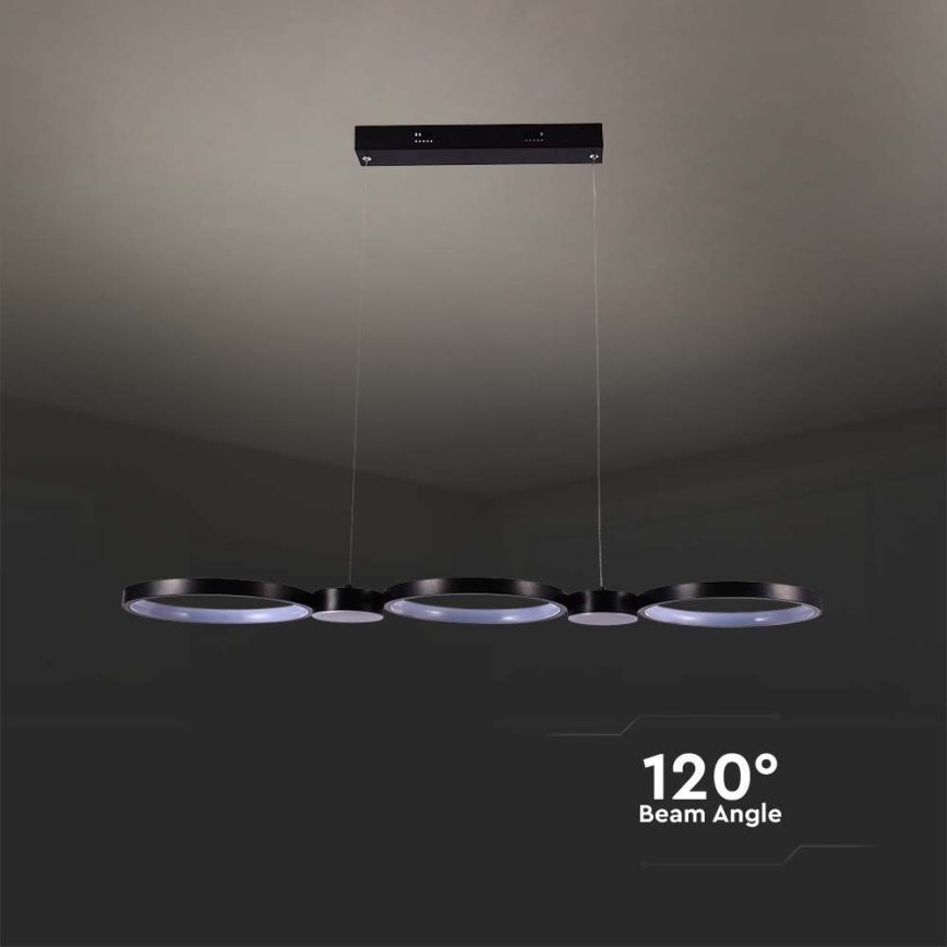 LED Lustr na lanku LED/38W/230V 3000K černá