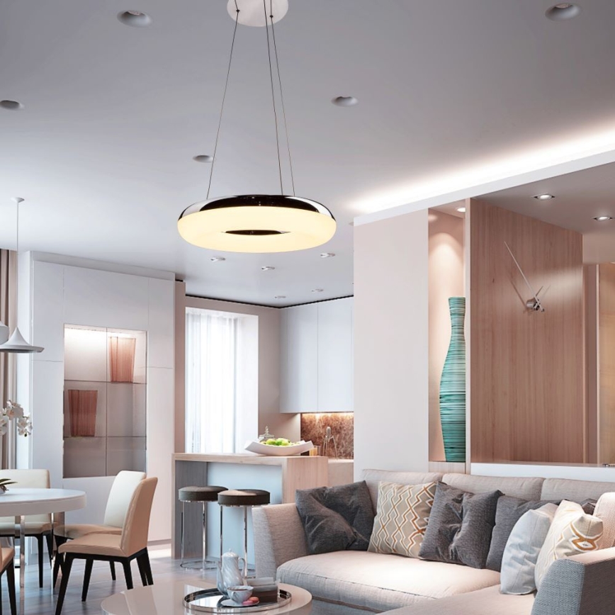LED Lustr na lanku LED/40W/230V 3000K pr. 40 cm lesklý chrom