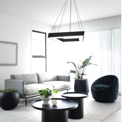 LED Lustr na lanku LED/40W/230V 4000K 60x60 cm
