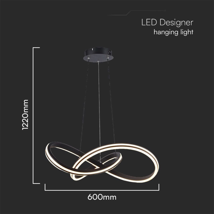 LED Lustr na lanku LED/40W/230V 3000/4000/6400K