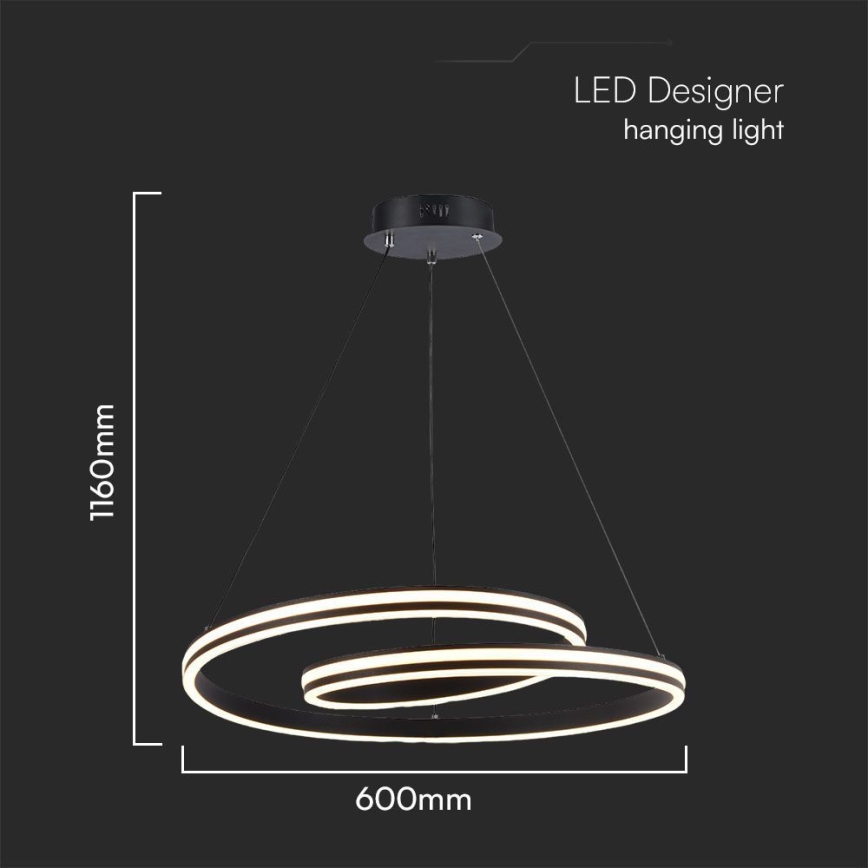 LED Lustr na lanku LED/40W/230V 3000/4000/6400K