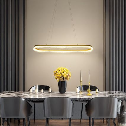 LED Lustr na lanku LED/45W/230V zlatá