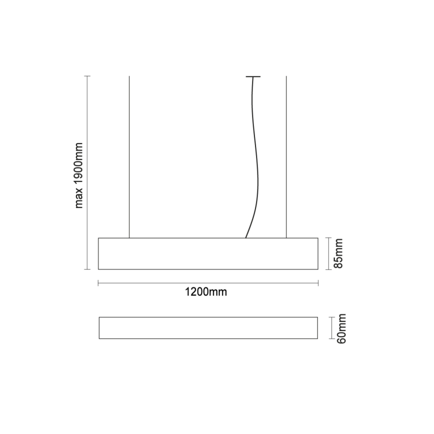 LED Lustr na lanku LED/55W/230V 3000/4000/6500K 120 cm bílá