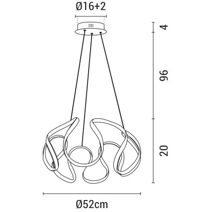 LED Lustr na lanku LED/60W/230V 3000K bílá