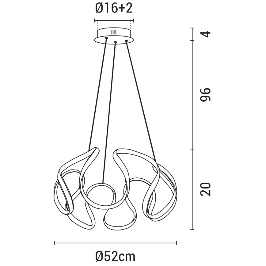LED Lustr na lanku LED/60W/230V 3000K černá