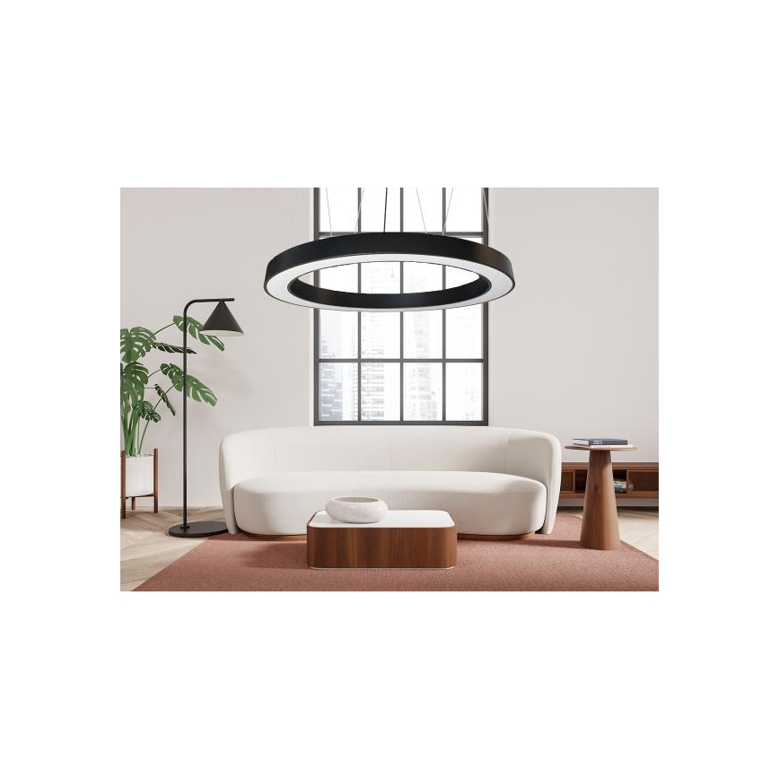 LED Lustr na lanku LED/60W/230V 4000K pr. 120 cm černá