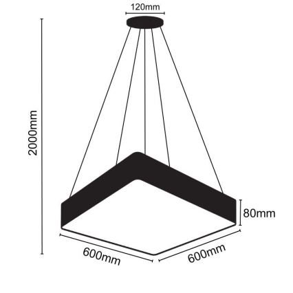 LED Lustr na lanku LED/65W/230V 4000K 60x60 cm