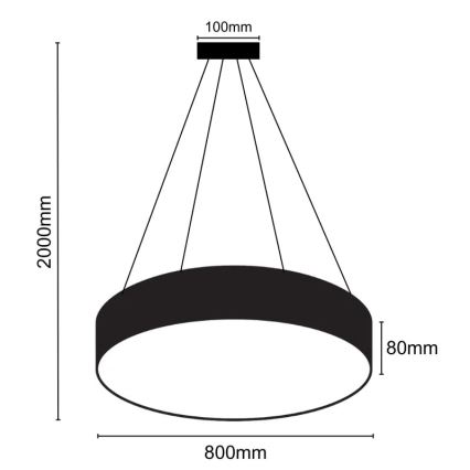 LED Lustr na lanku LED/70W/230V 4000K pr. 80 cm