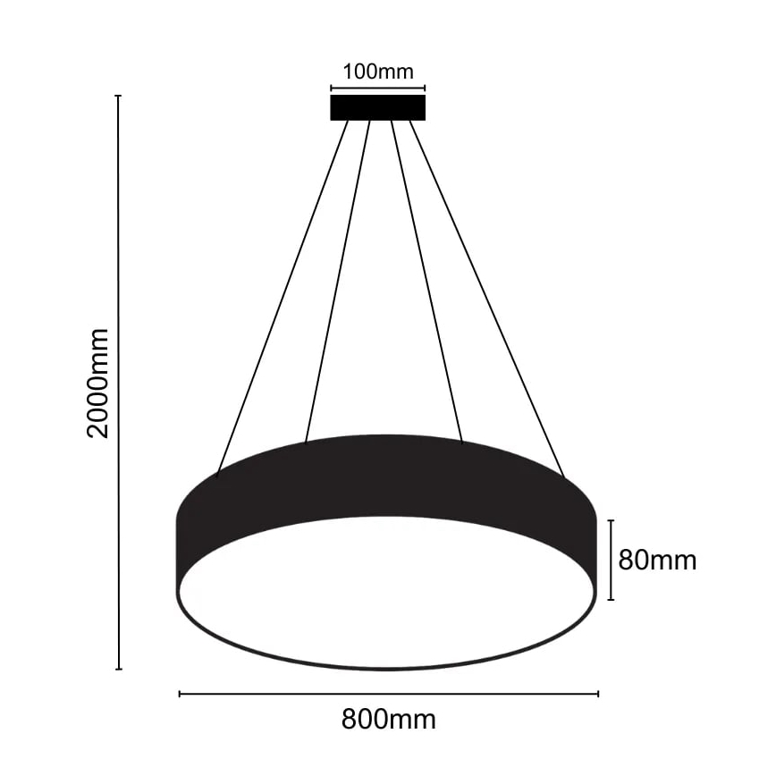 LED Lustr na lanku LED/70W/230V 4000K pr. 80 cm