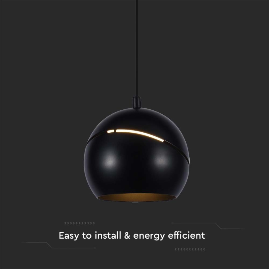 LED Lustr na lanku LED/8,5W/230V 3000K černá