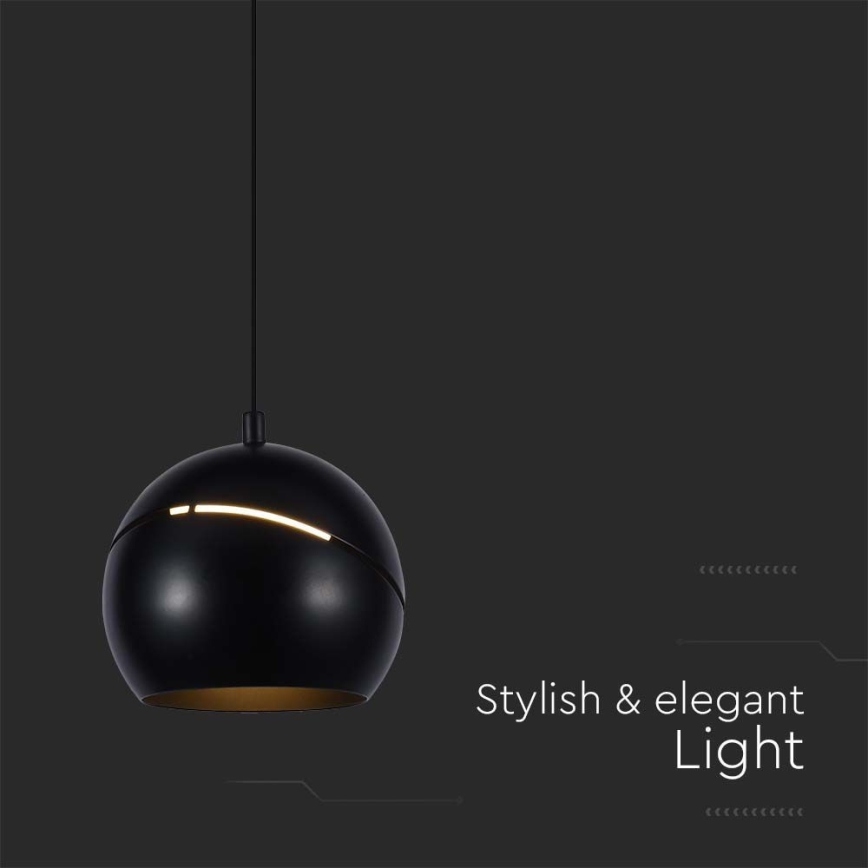 LED Lustr na lanku LED/8,5W/230V 3000K černá