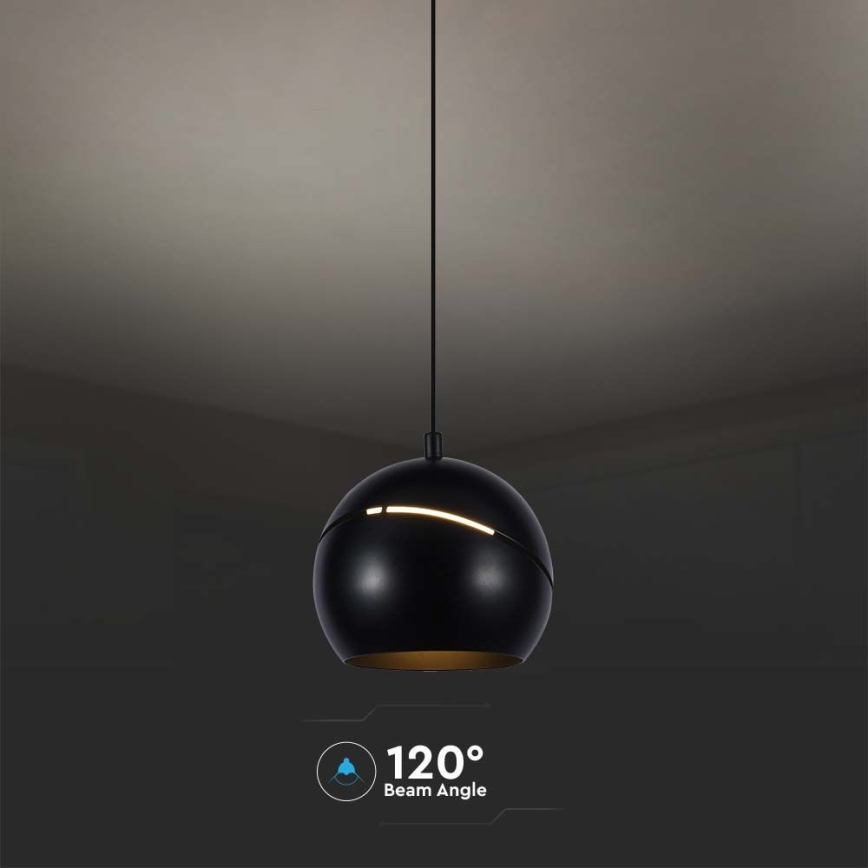 LED Lustr na lanku LED/8,5W/230V 3000K černá