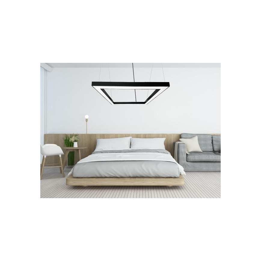 LED Lustr na lanku LED/80W/230V 4000K 120x120 cm černá