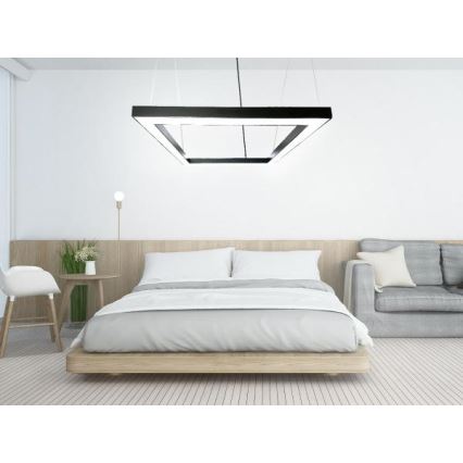 LED Lustr na lanku LED/80W/230V 4000K 120x120 cm černá