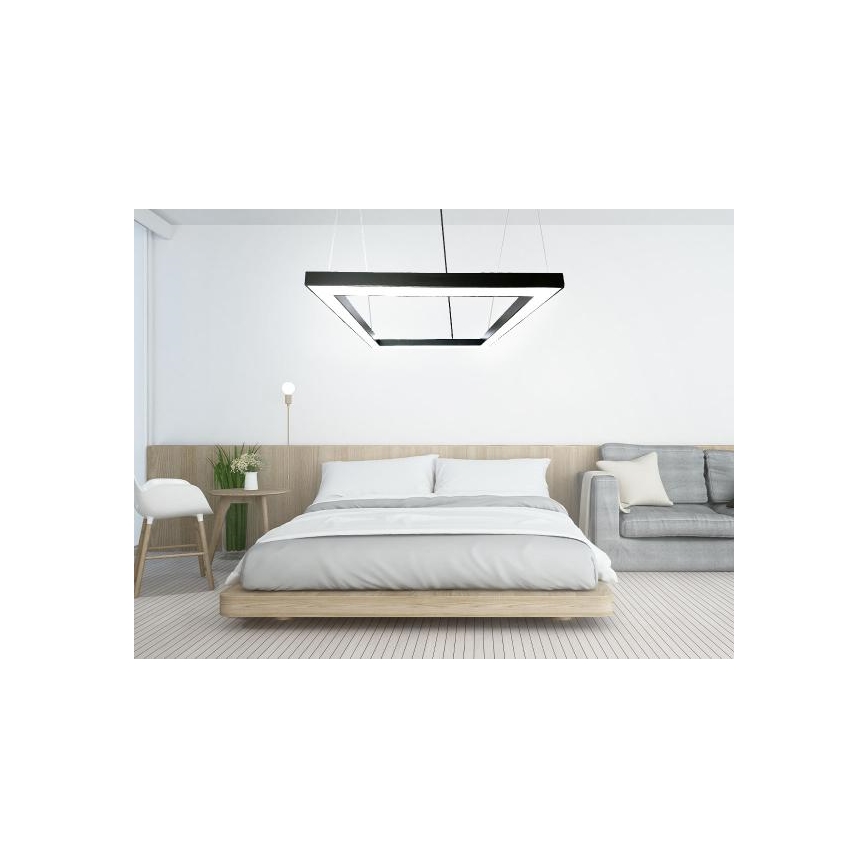 LED Lustr na lanku LED/80W/230V 4000K 120x120 cm černá