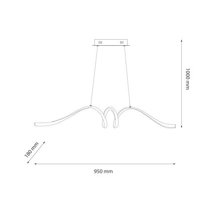 LED Lustr na lanku LOOP LED/28W/230V černá