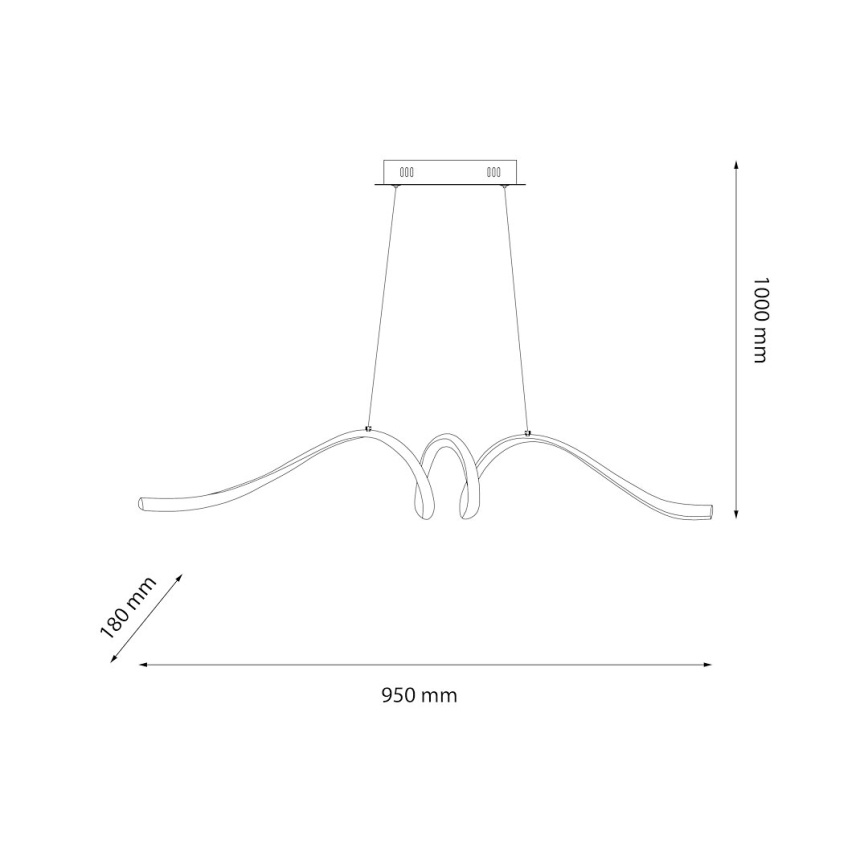 LED Lustr na lanku LOOP LED/28W/230V černá