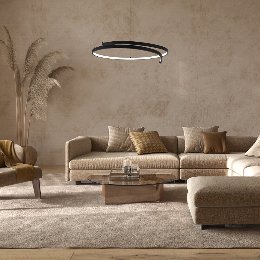 LED Lustr na lanku LORENZO LED/35W/230V černá
