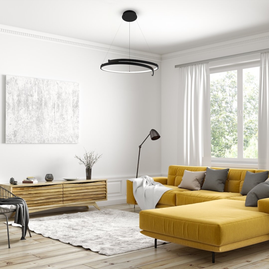 LED Lustr na lanku LORENZO LED/35W/230V černá