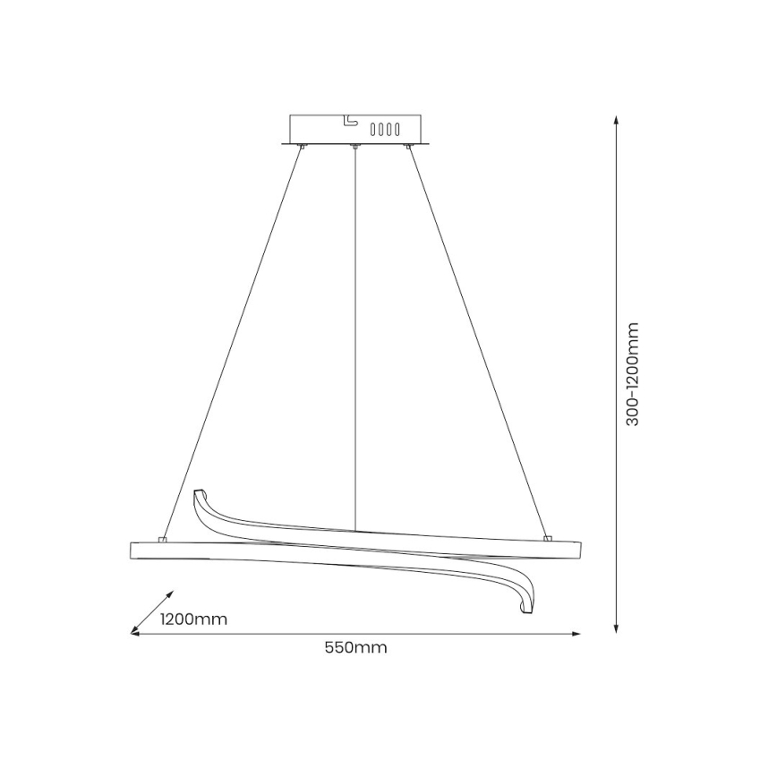 LED Lustr na lanku LORENZO LED/35W/230V černá