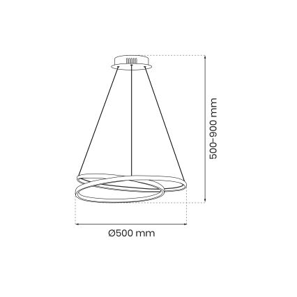 LED Lustr na lanku LUCERO LED/48W/230V zlatá