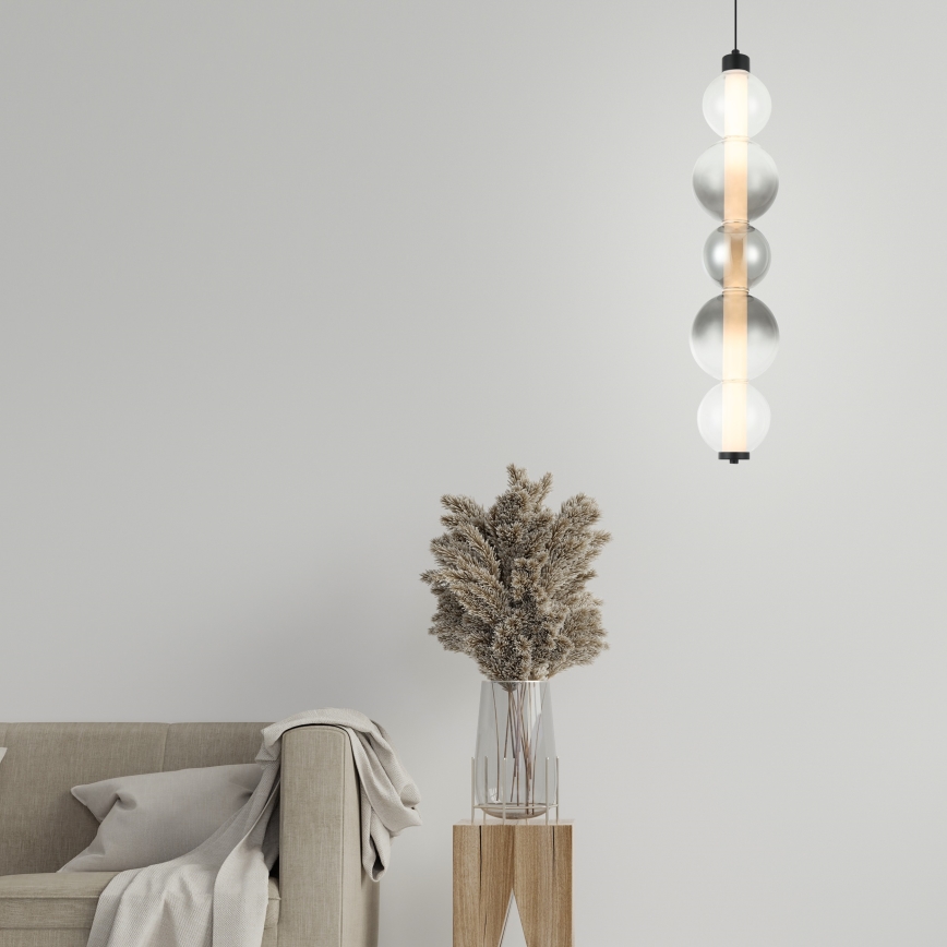 LED Lustr na lanku LUMMI LED/19W/230V černá/kouřová