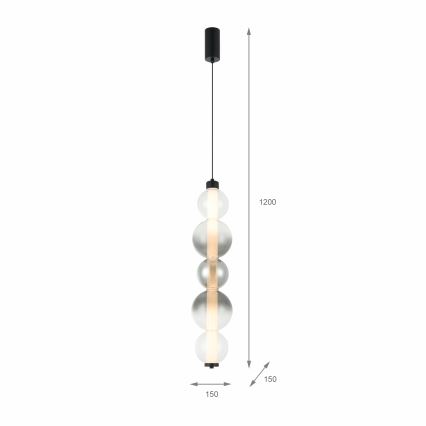 LED Lustr na lanku LUMMI LED/19W/230V černá/kouřová