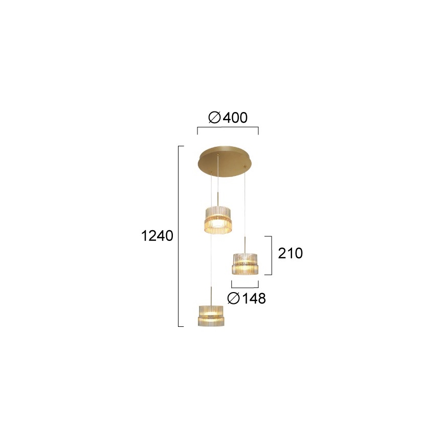 LED Lustr na lanku LUXE LED/34W/230V mosaz