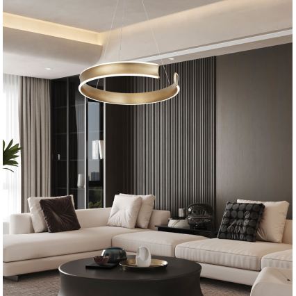 LED Lustr na lanku MARLEN LED/36W/230V zlatá