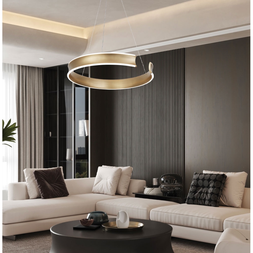 LED Lustr na lanku MARLEN LED/36W/230V zlatá
