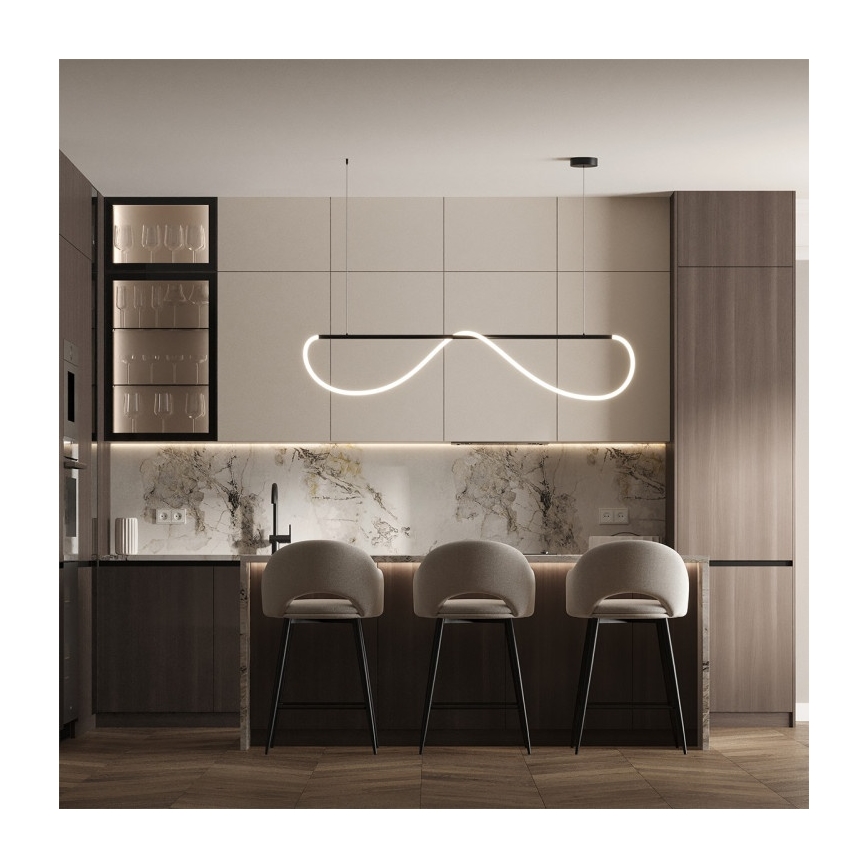 LED Lustr na lanku MELECA LED/36W/230V 3000/4000/6000K 160 cm černá