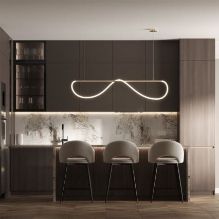 LED Lustr na lanku MELECA LED/36W/230V 3000/4000/6000K 160 cm zlatá