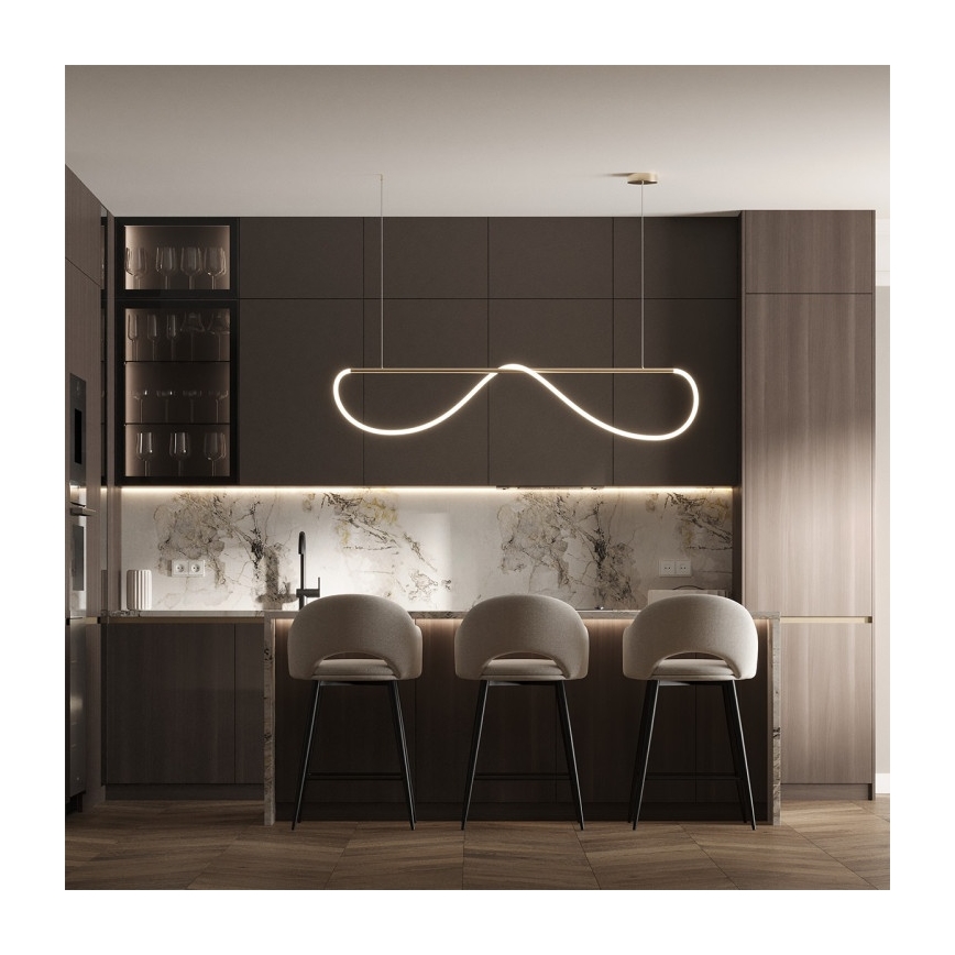 LED Lustr na lanku MELECA LED/36W/230V 3000/4000/6000K 160 cm zlatá