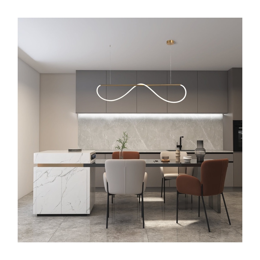 LED Lustr na lanku MELECA LED/36W/230V 3000/4000/6000K 160 cm zlatá