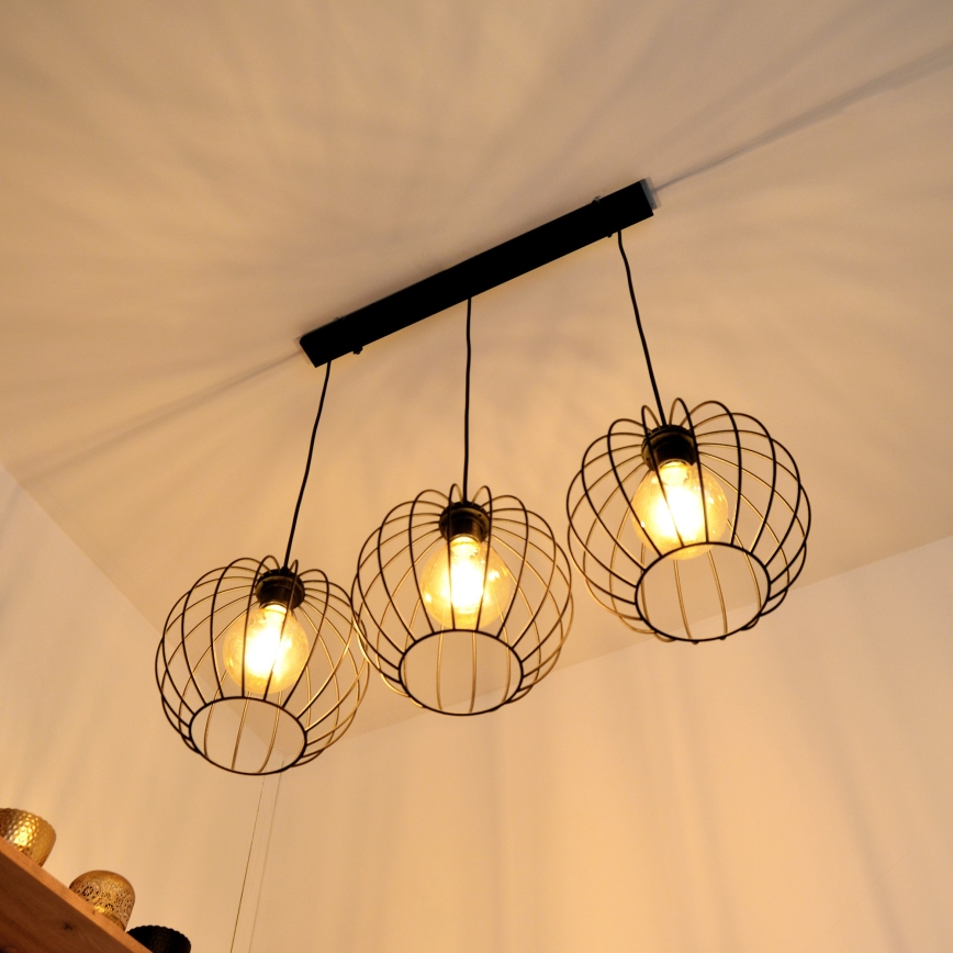 LED Lustr na lanku MERCURE 3xE27/15W/230V