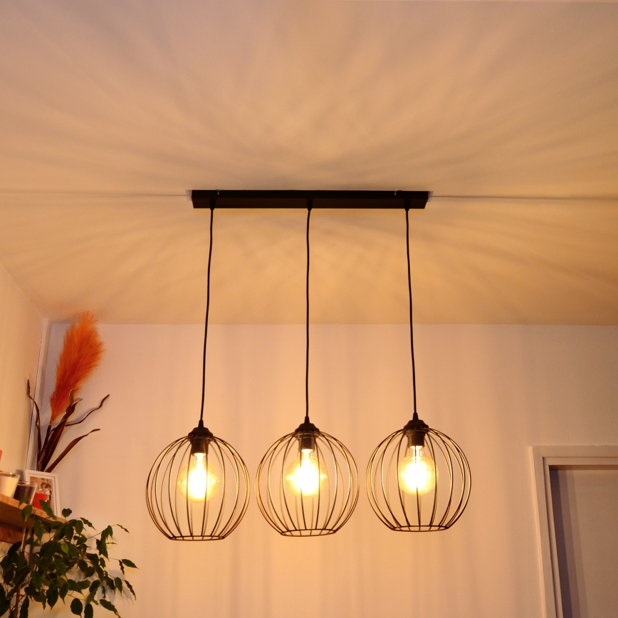 LED Lustr na lanku MERCURE 3xE27/15W/230V