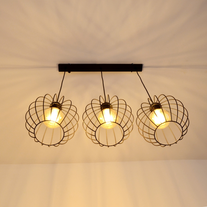 LED Lustr na lanku MERCURE 3xE27/15W/230V