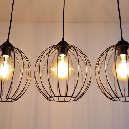 LED Lustr na lanku MERCURE 3xE27/15W/230V