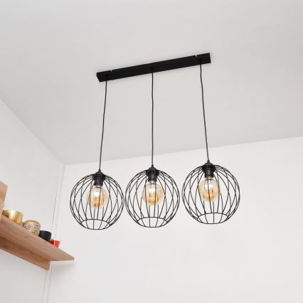 LED Lustr na lanku MERCURE 3xE27/15W/230V