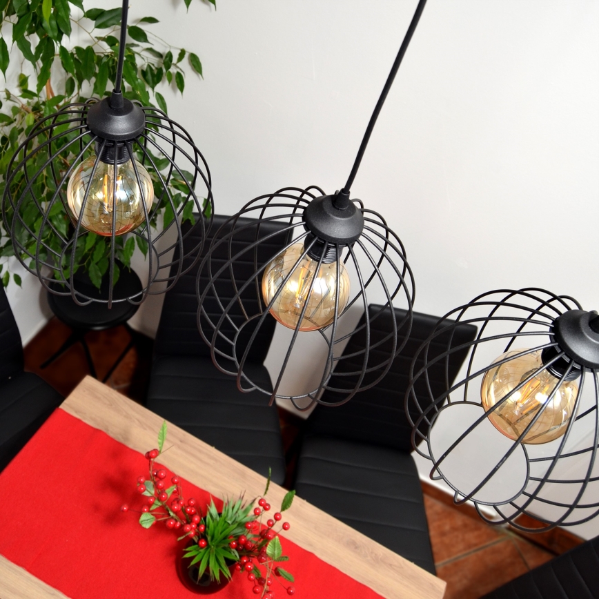 LED Lustr na lanku MERCURE 3xE27/15W/230V