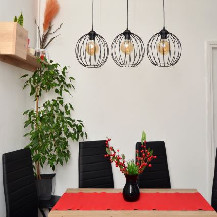 LED Lustr na lanku MERCURE 3xE27/15W/230V