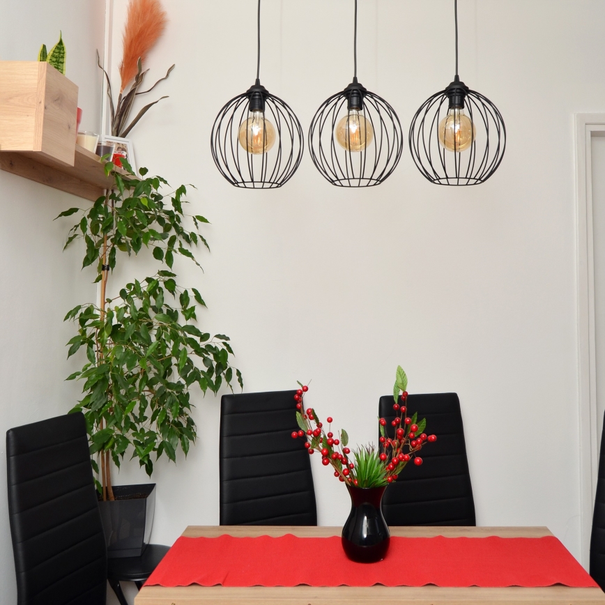 LED Lustr na lanku MERCURE 3xE27/15W/230V