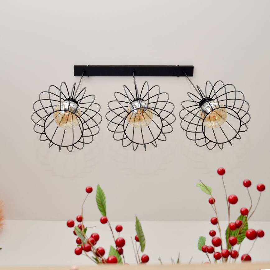 LED Lustr na lanku MERCURE 3xE27/15W/230V