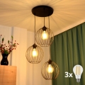 LED Lustr na lanku MERCURE 3xE27/15W/230V pr. 50 cm černá