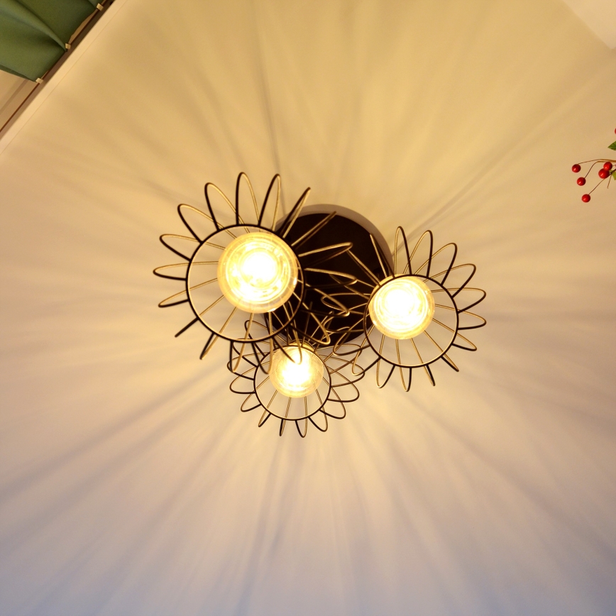 LED Lustr na lanku MERCURE 3xE27/15W/230V pr. 50 cm černá