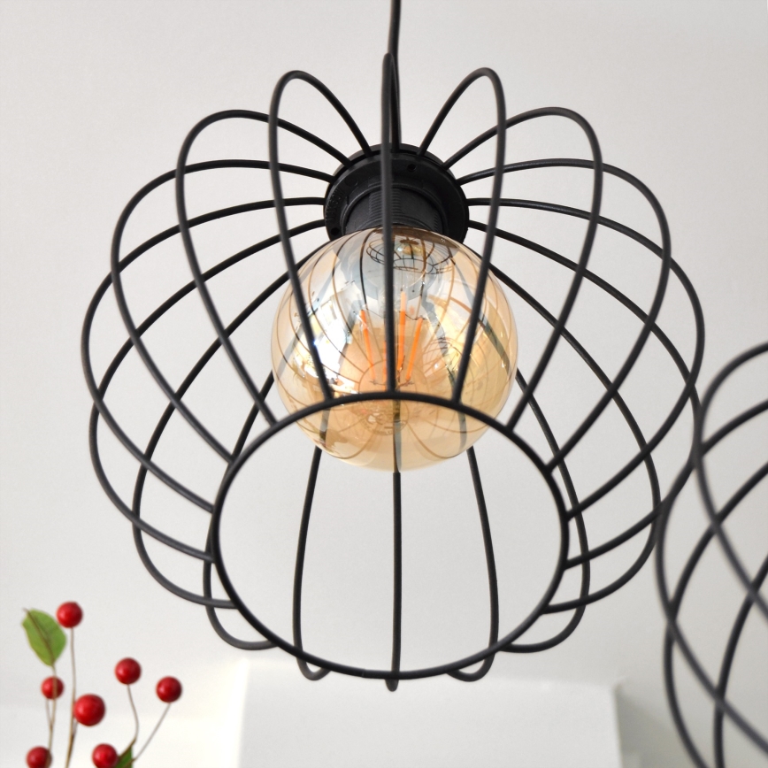 LED Lustr na lanku MERCURE 3xE27/15W/230V pr. 50 cm černá